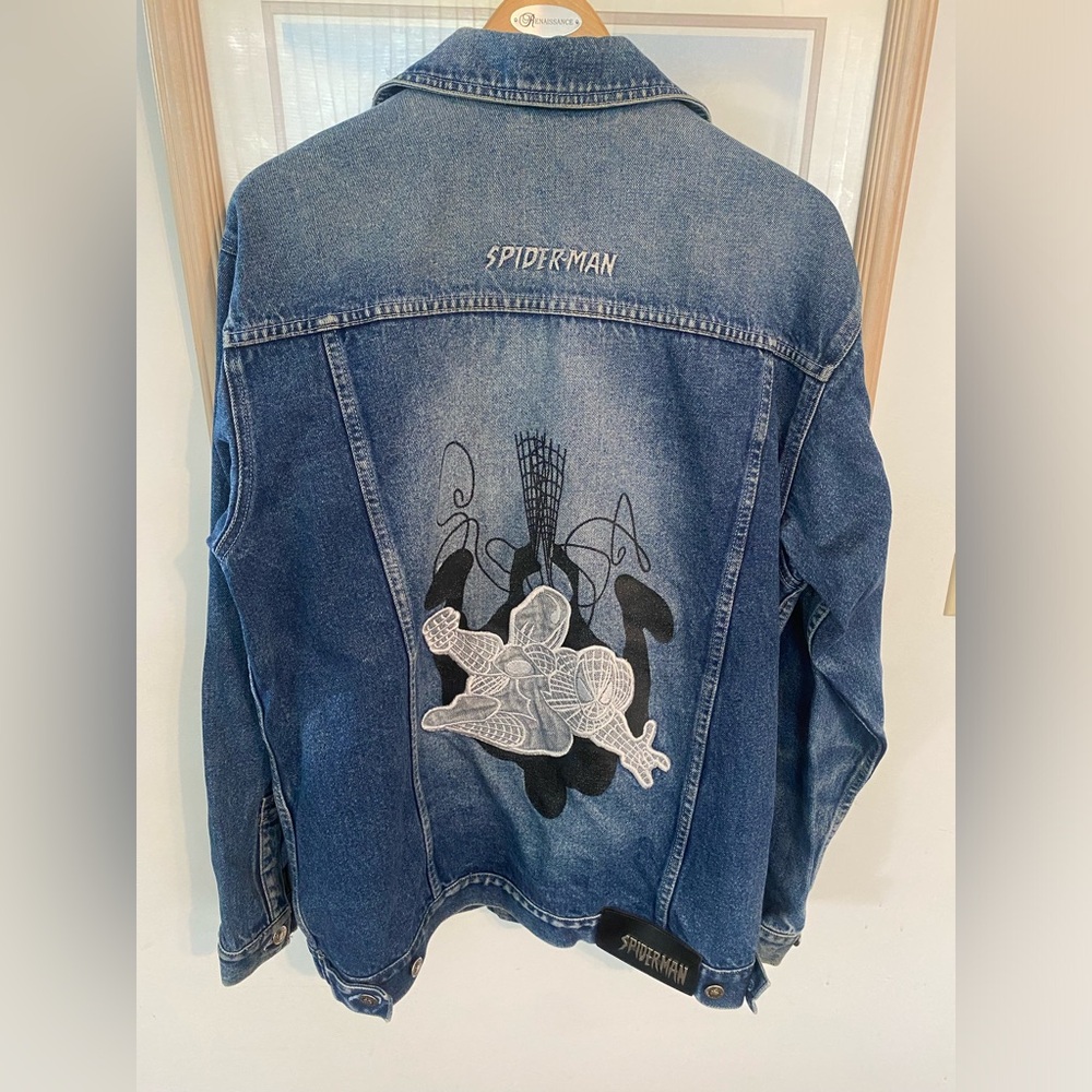 Vintage Spider-Man Embroidered Denim Jacket